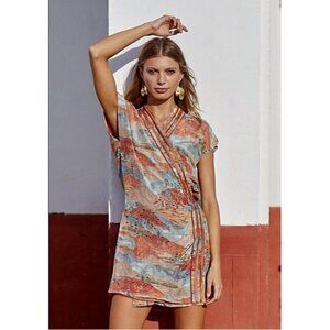 💕CHUFY💕 Amaru Short Dress ~ Embroidered Wrap Pattern Small S NWT